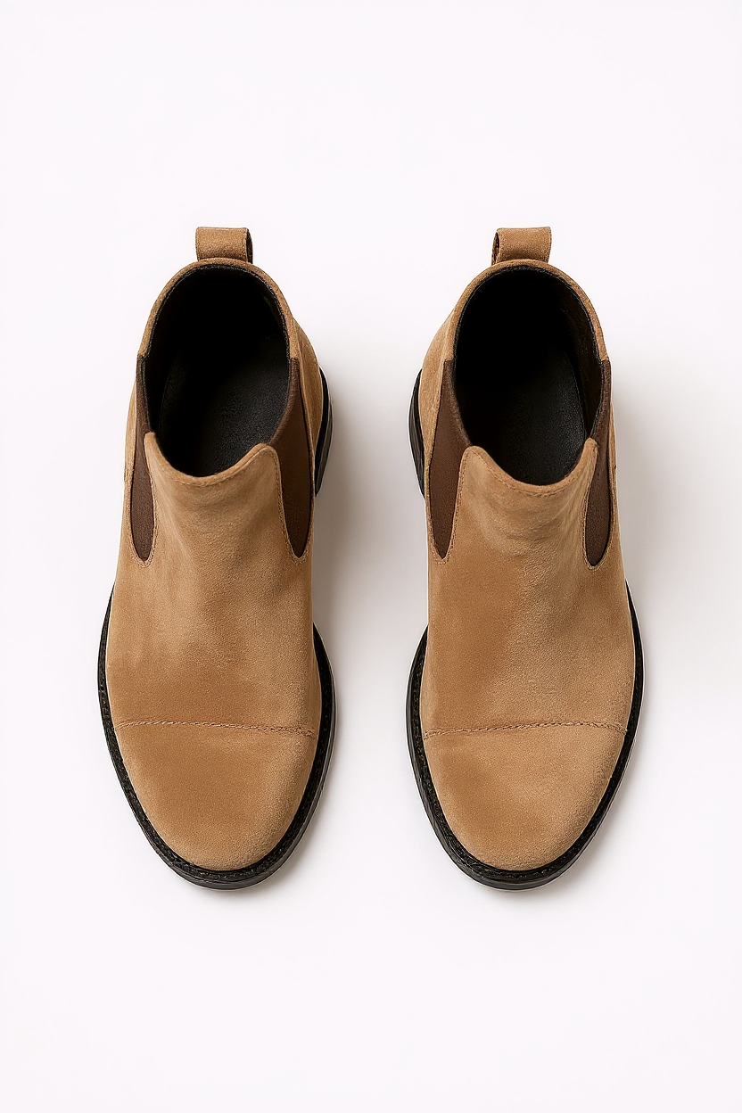 Classic Chelsea Boots for Men - Beige
