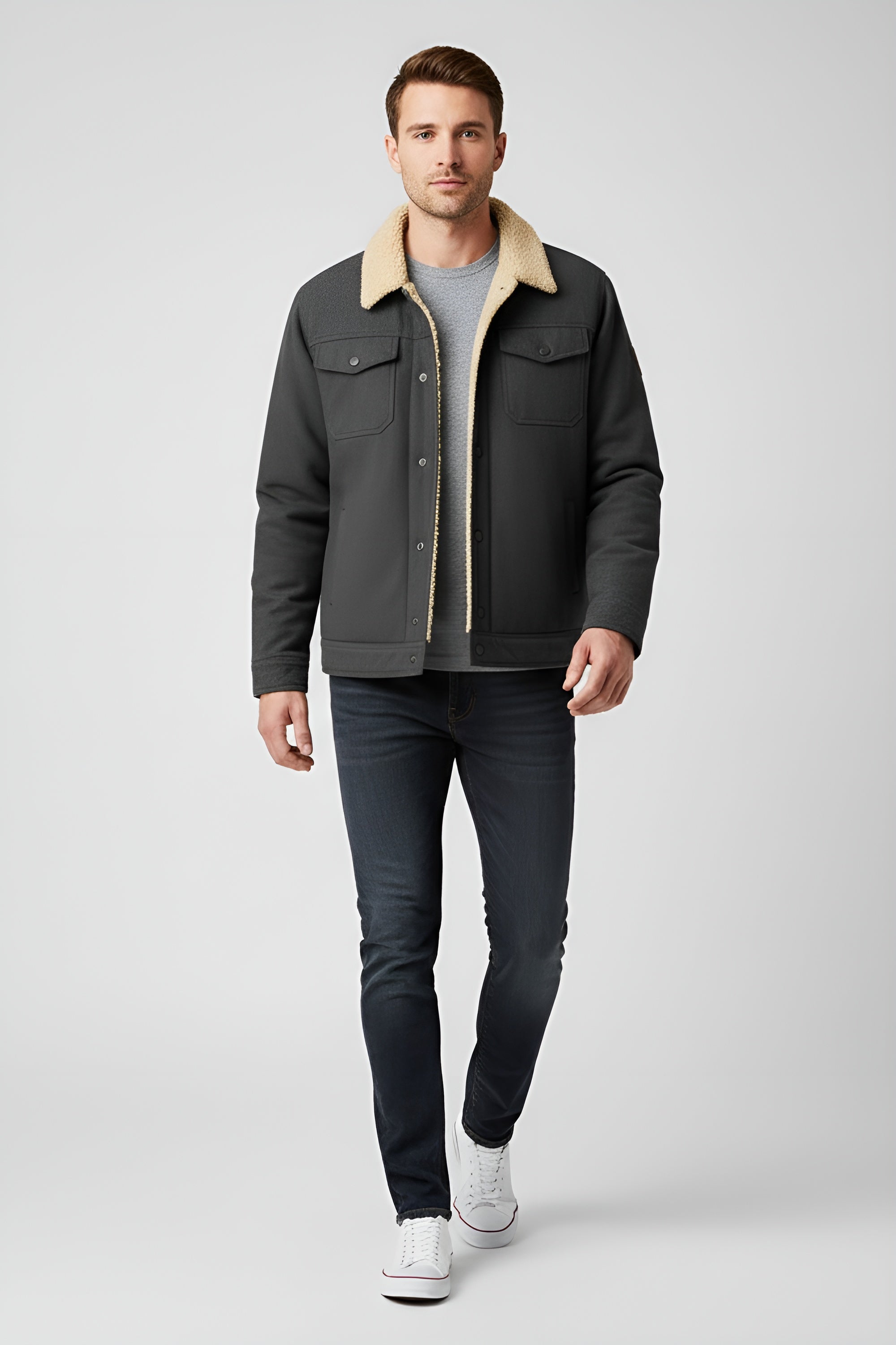 Classic Men’s Fleece Jacket - Grey