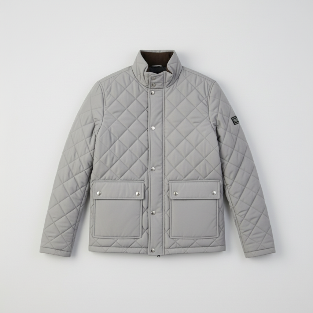 Classic Men’s Quilted Puffer Jacket - Grey