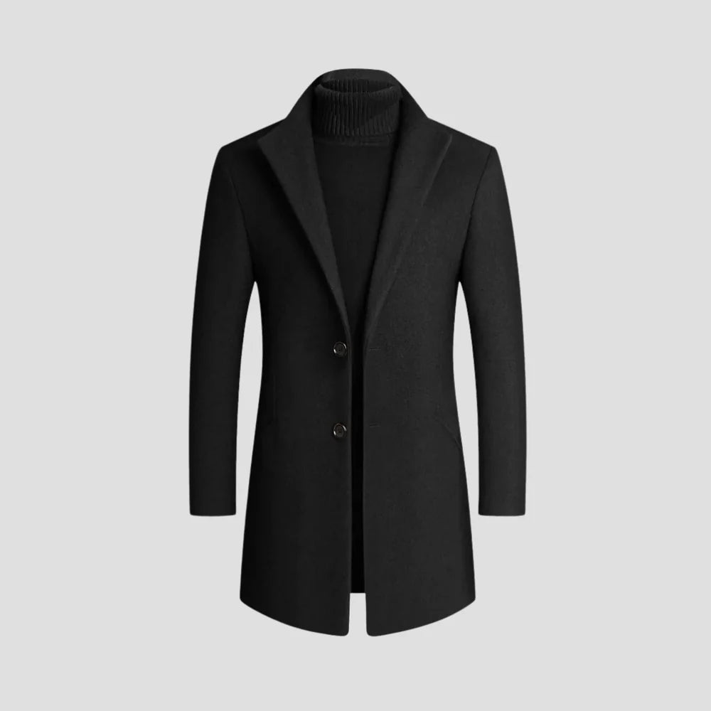 Classic Men’s Trench Coat - Black