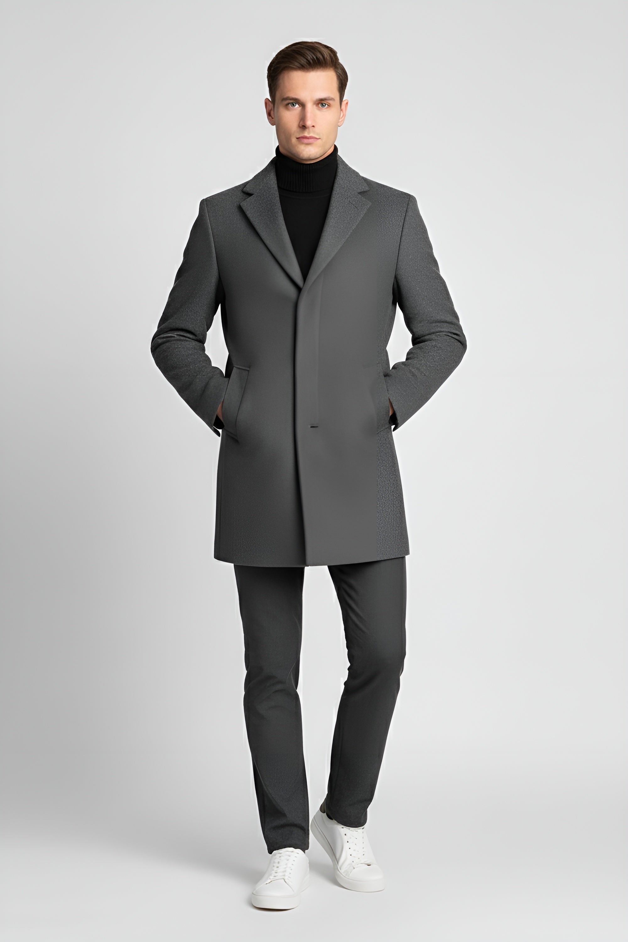 Classic Men’s Trench Coat - Grey