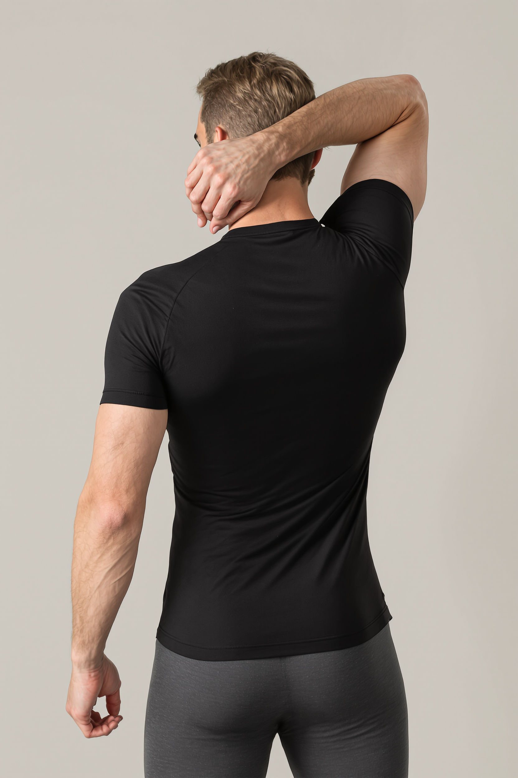 Compression Fit Training Tee for Men - Black