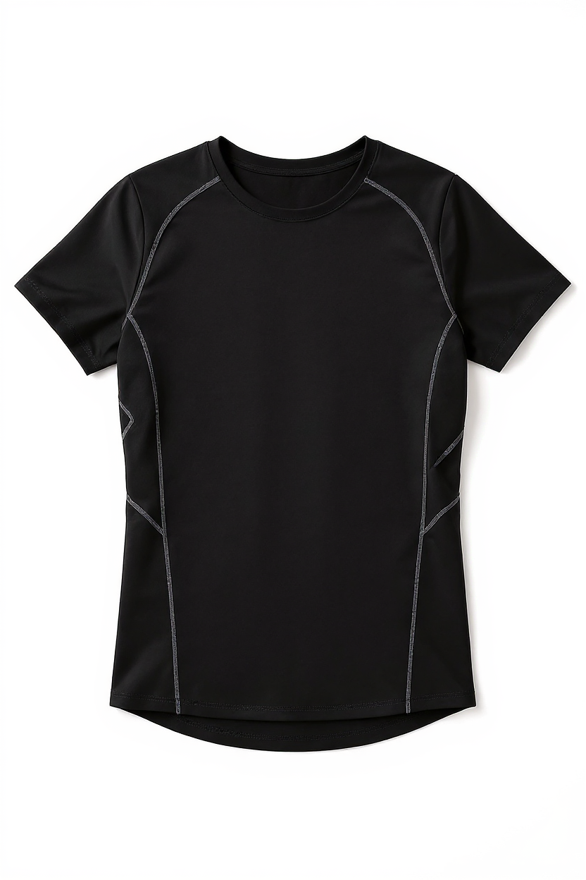 Compression Fit Training Tee for Men - Black