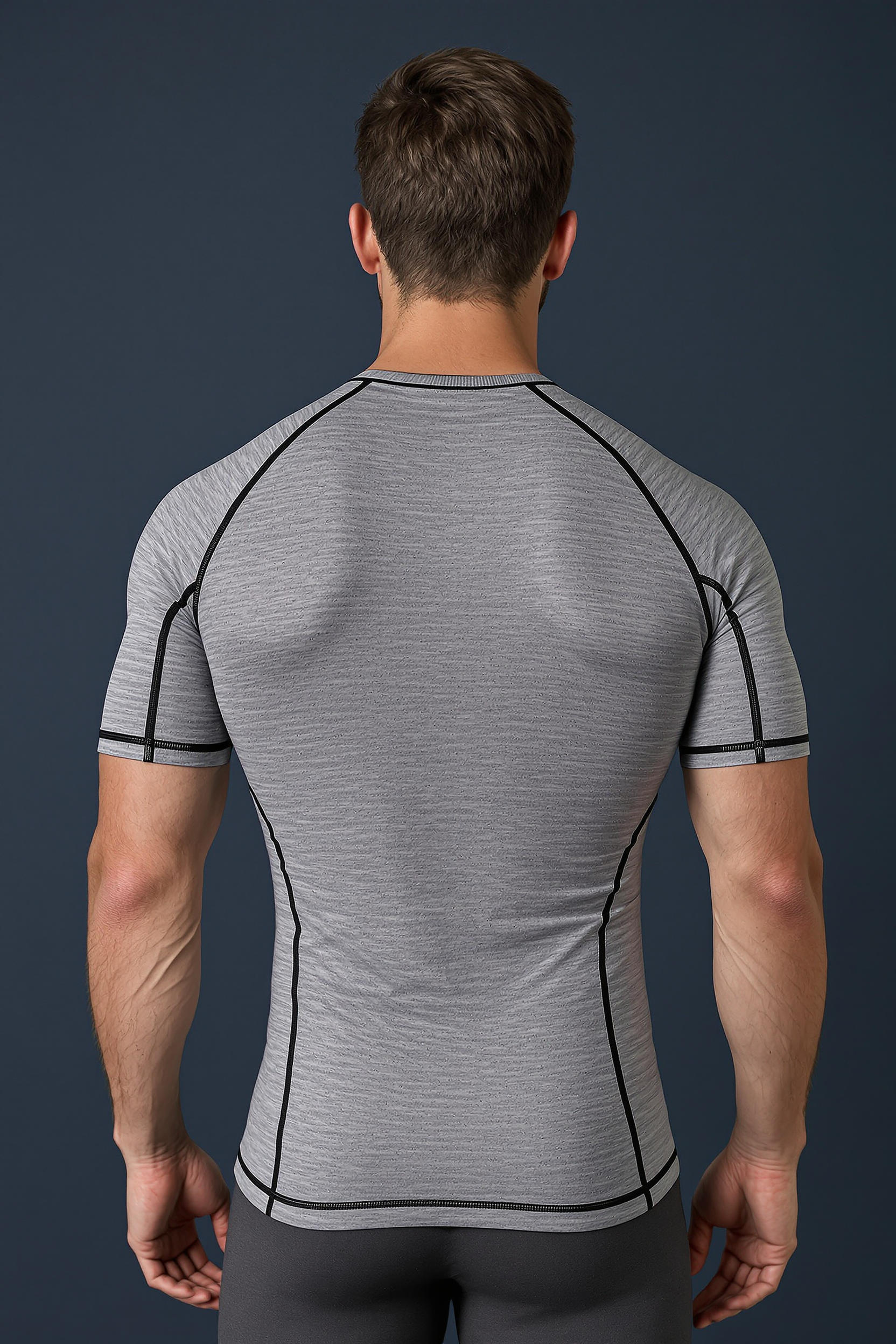 Compression Fit Training Tee for Men - Grey