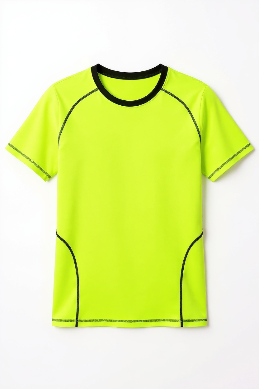 Compression Fit Training Tee for Men - Neon Green