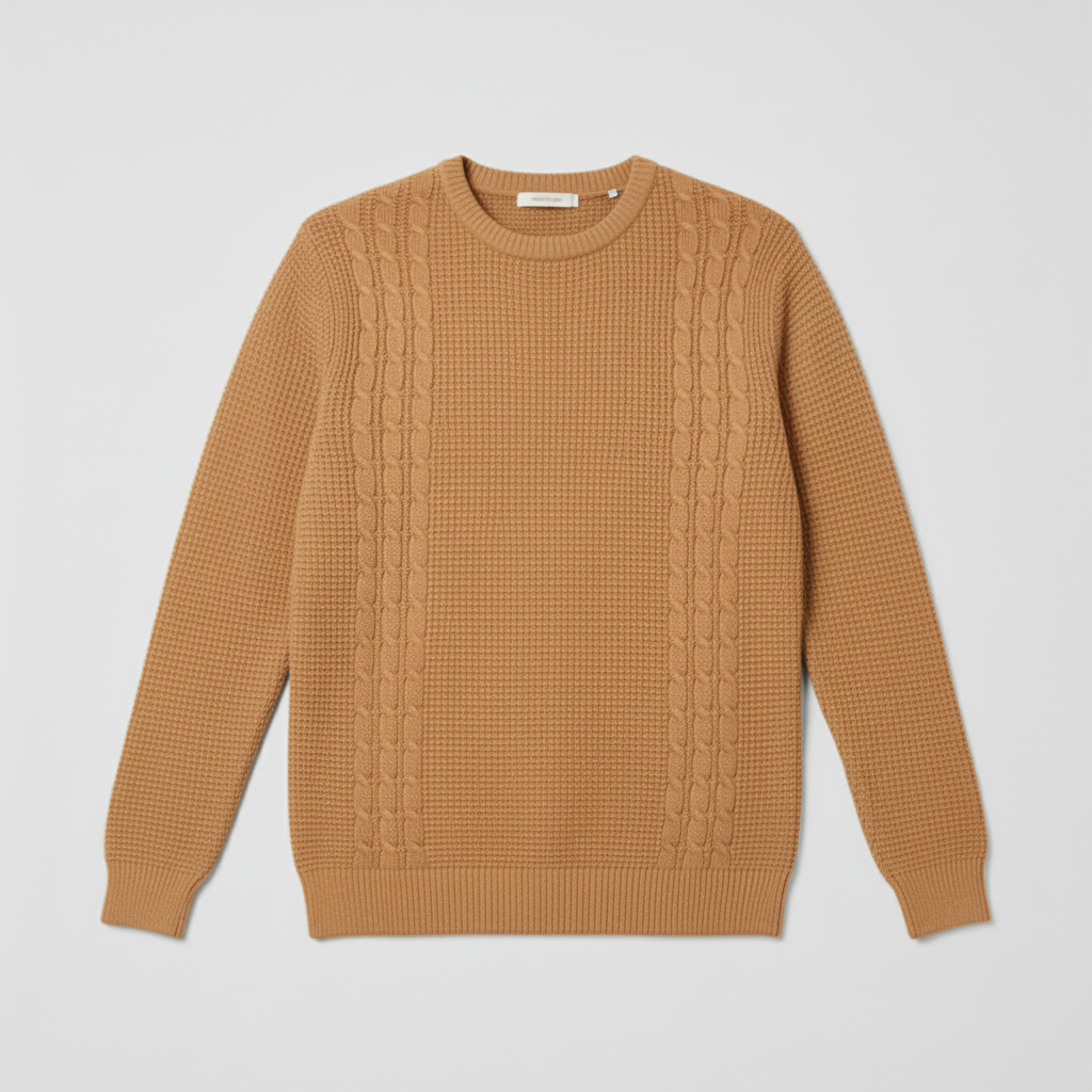 Elegant Men’s Jumper - Camel