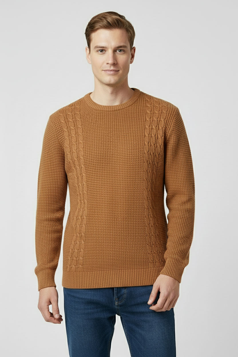 Elegant Men’s Jumper - Camel
