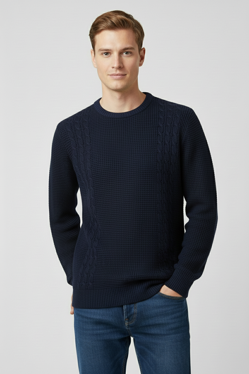 Elegant Men’s Jumper - Navy