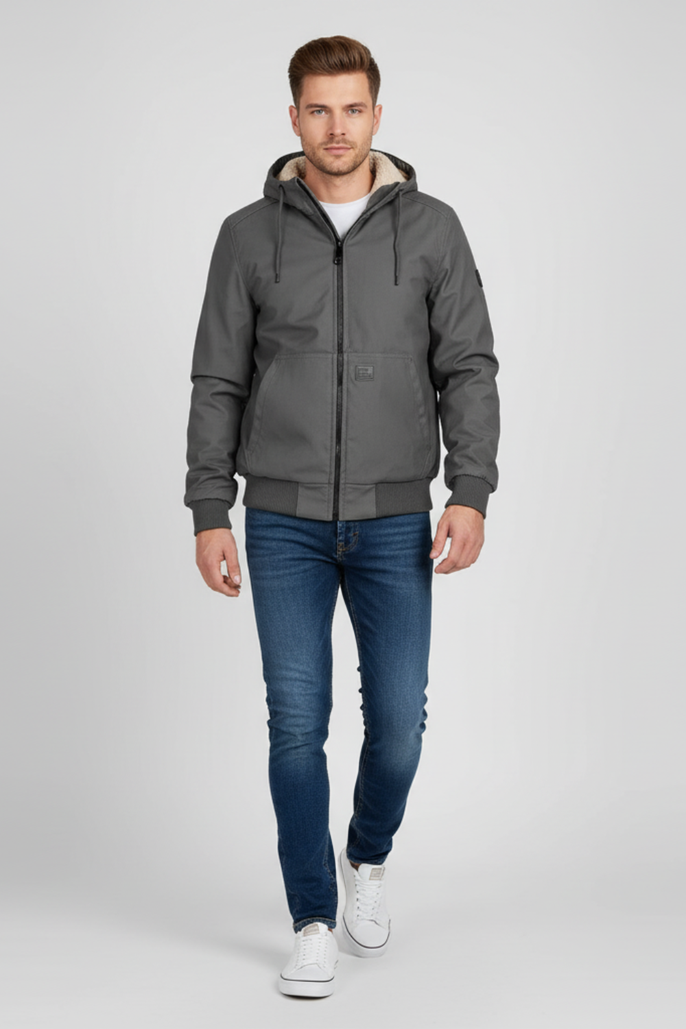 Essential Men’s Bomber Jacket - Grey