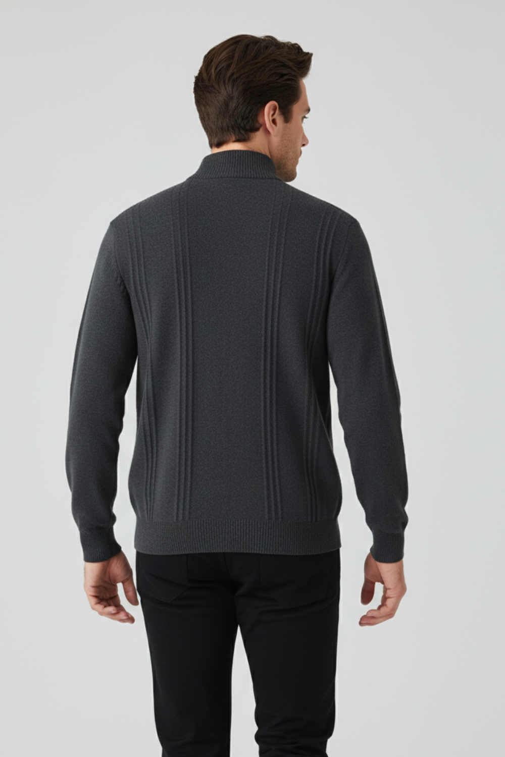 Essential Men’s Half Zip Up Jumper - Dark Grey