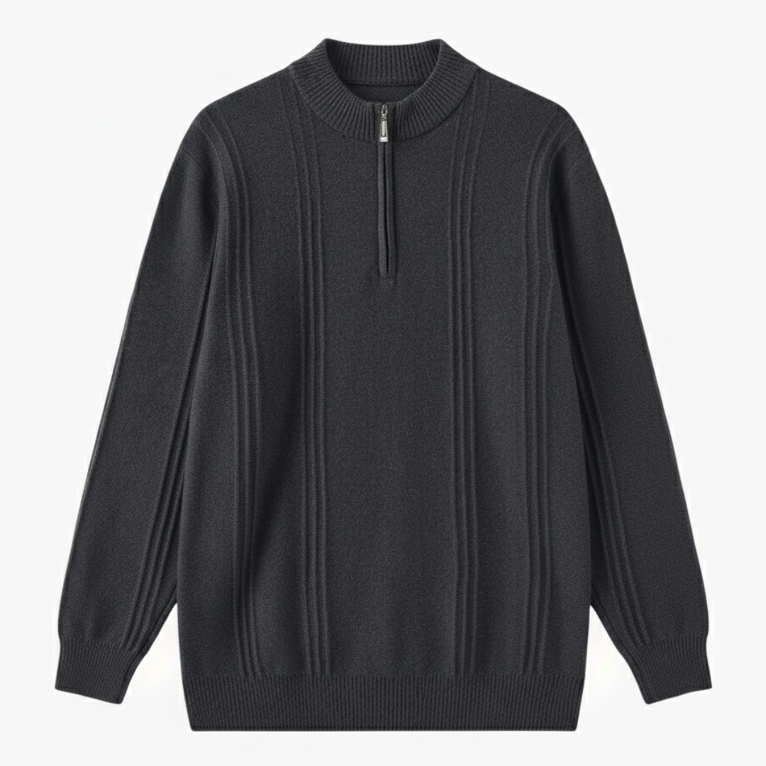 Essential Men’s Half Zip Up Jumper - Dark Grey