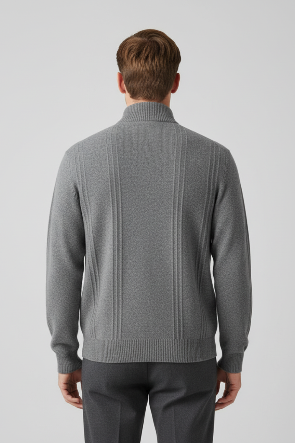 Essential Men’s Half Zip Up Jumper - Grey