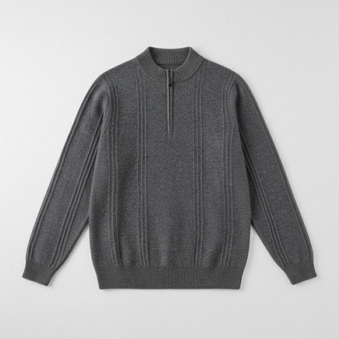 Essential Men’s Half Zip Up Jumper - Grey