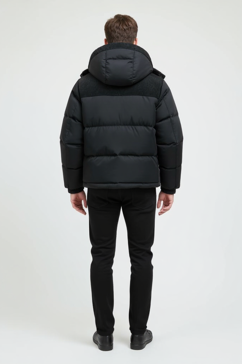 Essential Men’s Puffer Jacket - Black