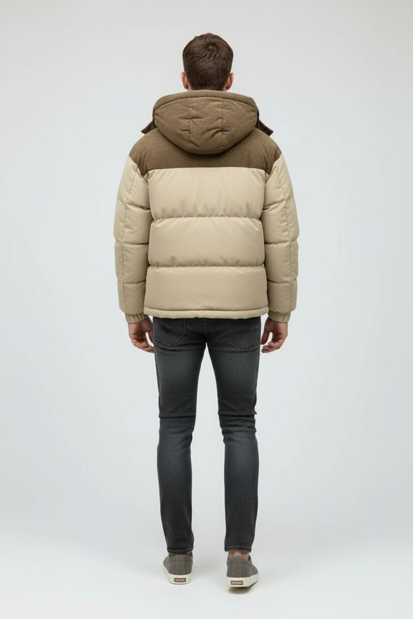 Essential Men’s Puffer Jacket - Khaki