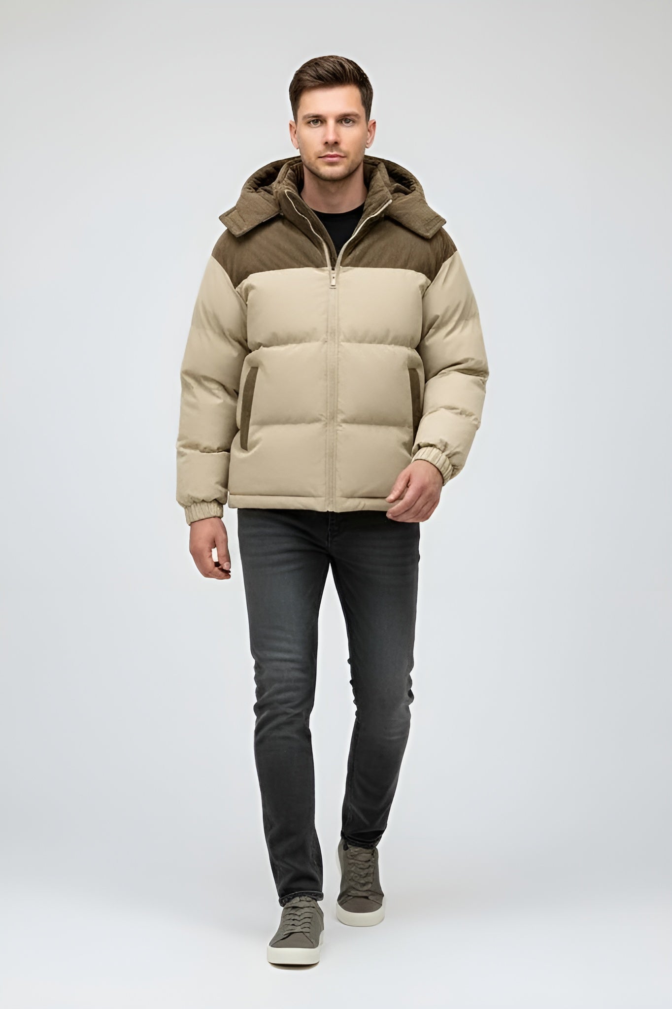Essential Men’s Puffer Jacket - Khaki