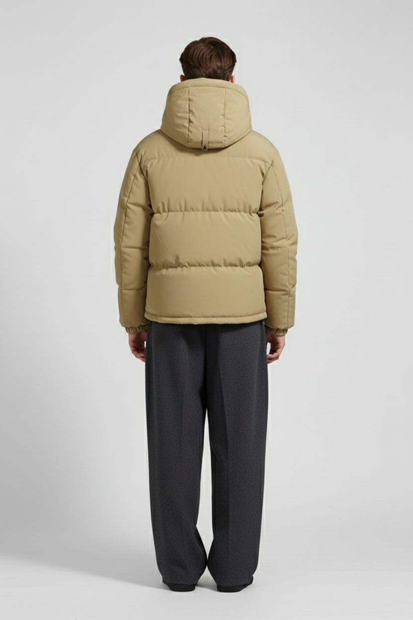 Essential Men’s Puffer Jacket Parka - Beige