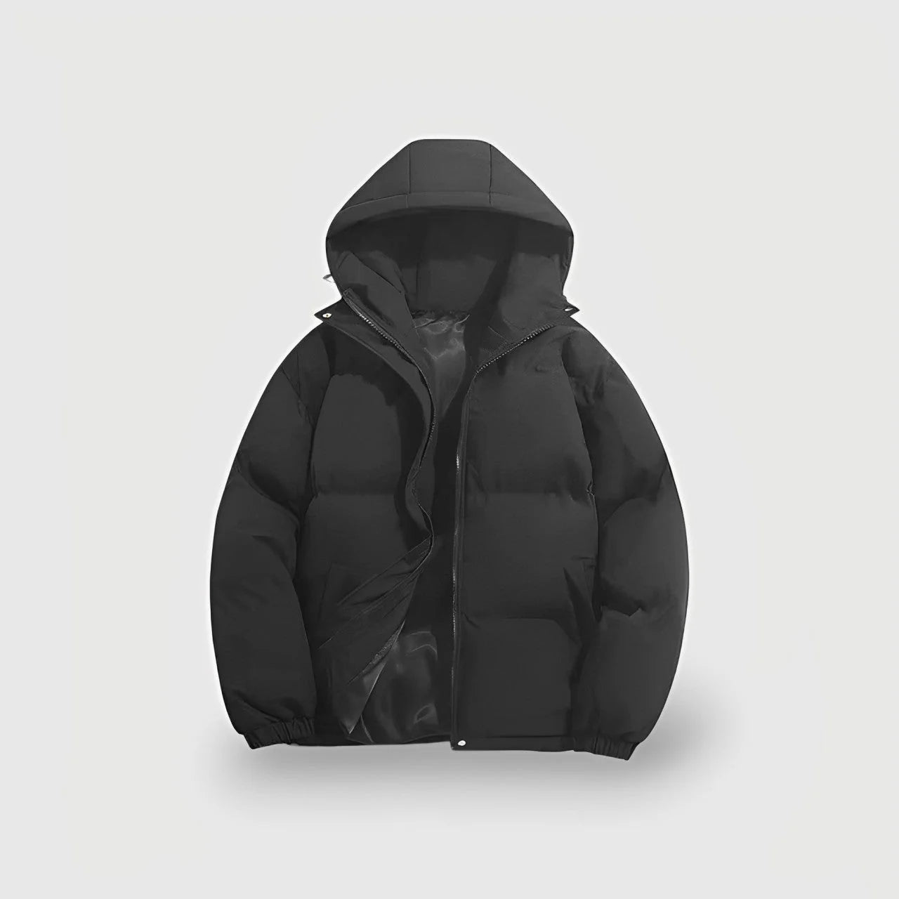 Essential Men’s Puffer Jacket Parka - Black