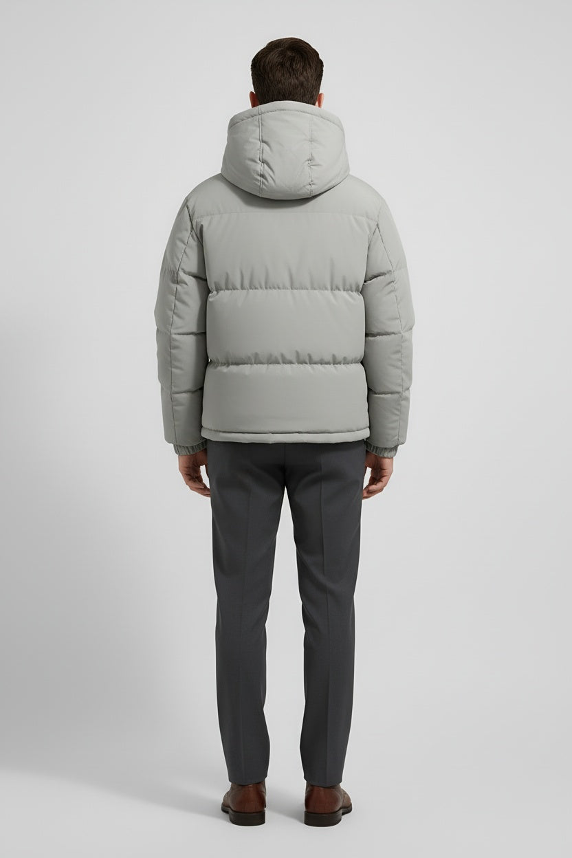 Essential Men’s Puffer Jacket Parka - Grey