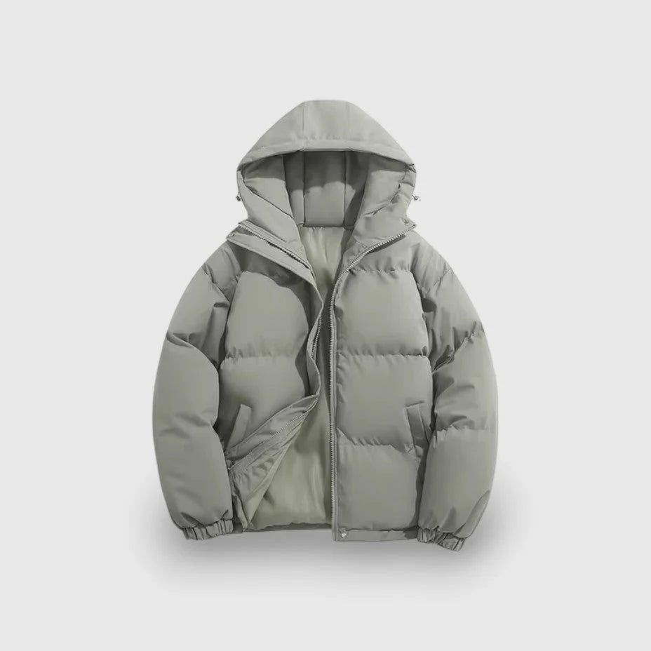 Essential Men’s Puffer Jacket Parka - Grey