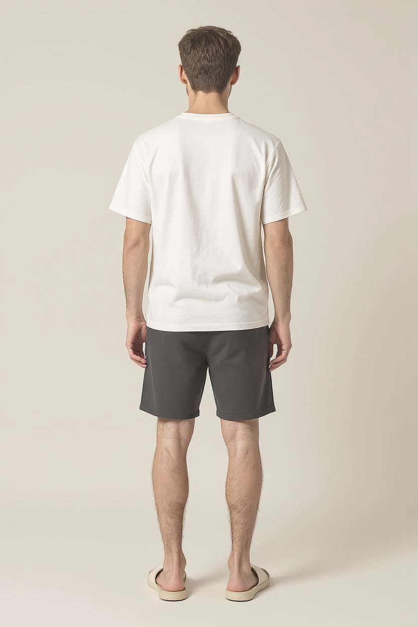 Heavyweight Fleece Shorts with Drawstring Waist for Men - Grey