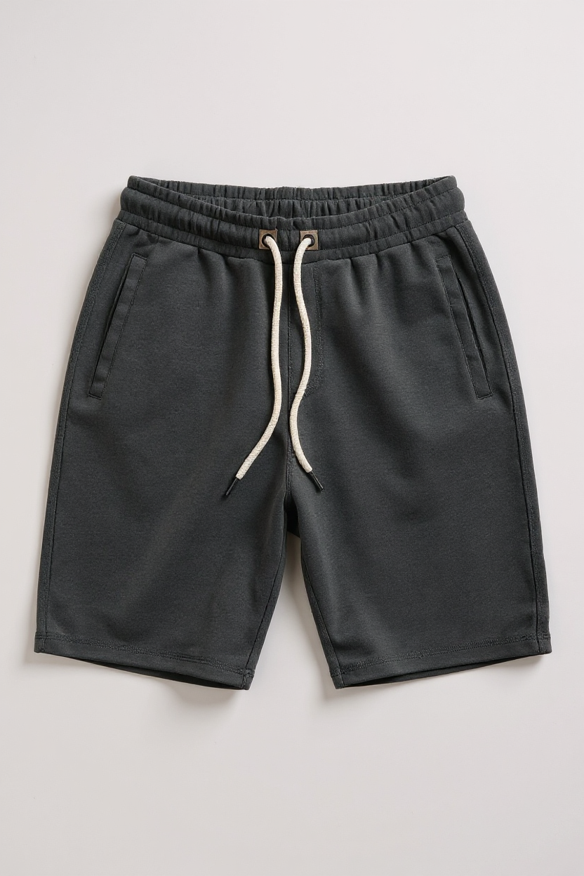 Heavyweight Fleece Shorts with Drawstring Waist for Men - Grey
