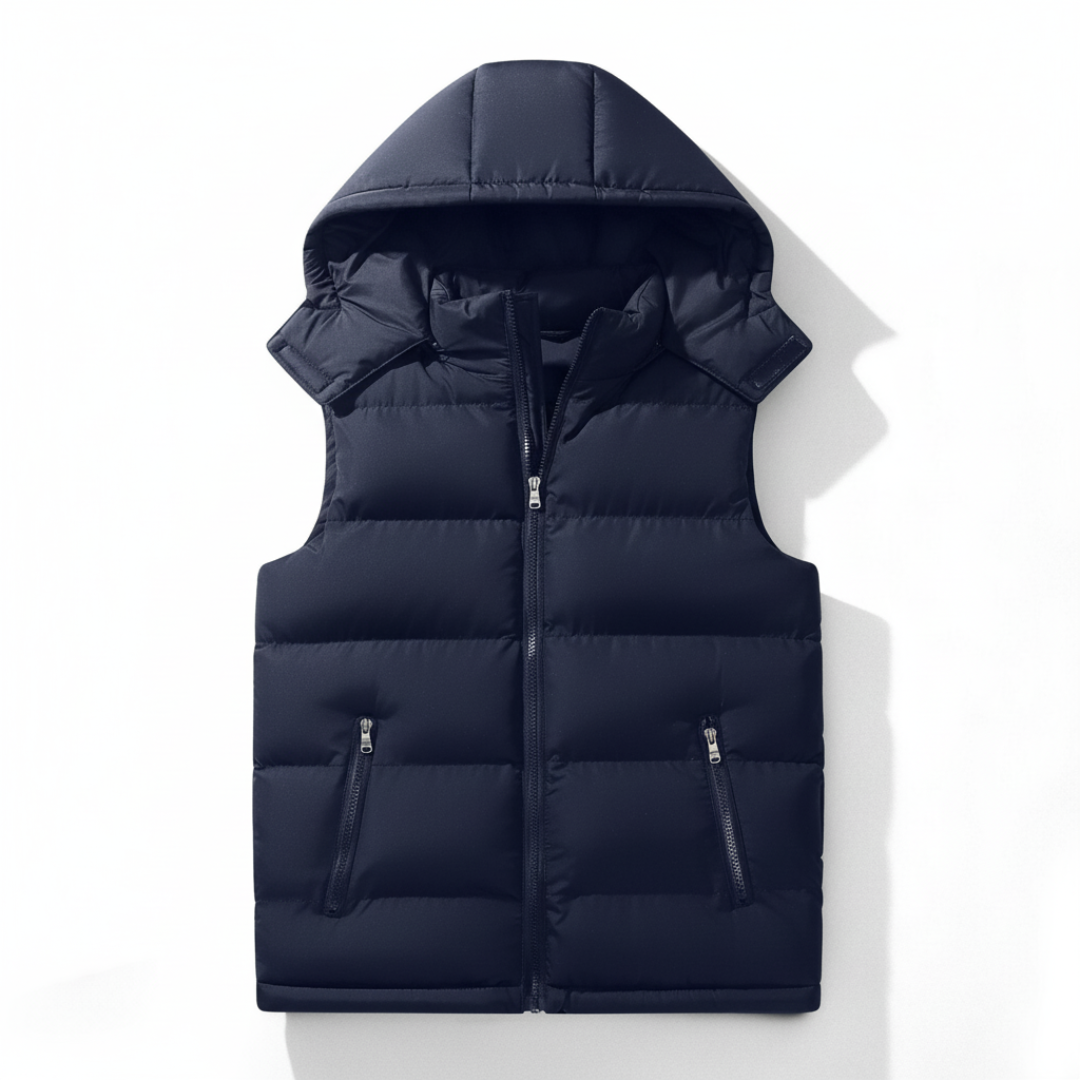 Hooded Puffer Gilet for Men - Navy