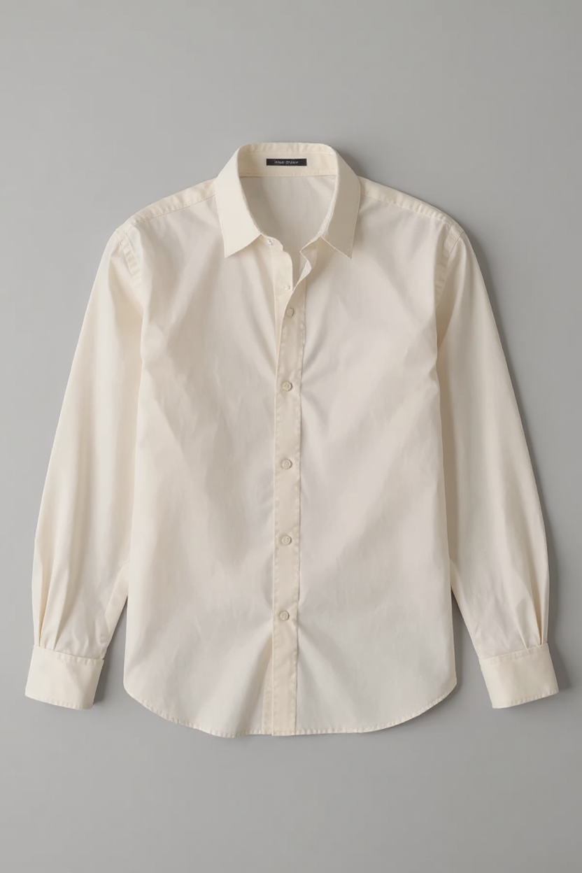 Linen Button-Front Overshirt for Men - Beige