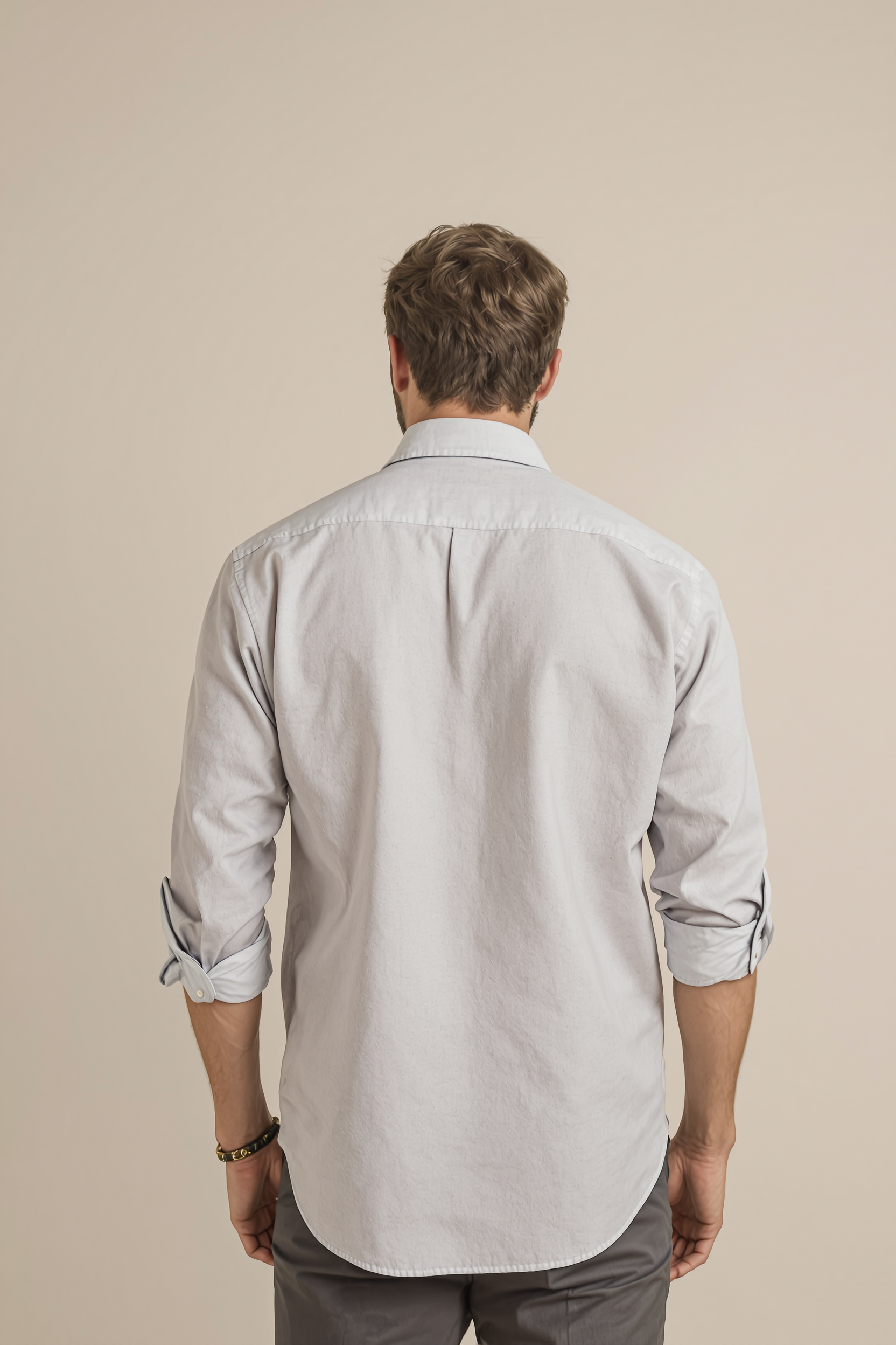 Linen Button-Front Overshirt for Men - Grey