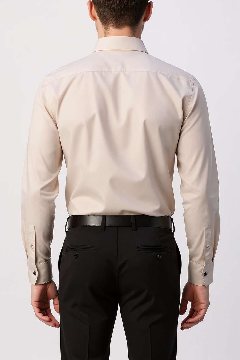 Long Sleeve Stretch Shirt for Men - Khaki