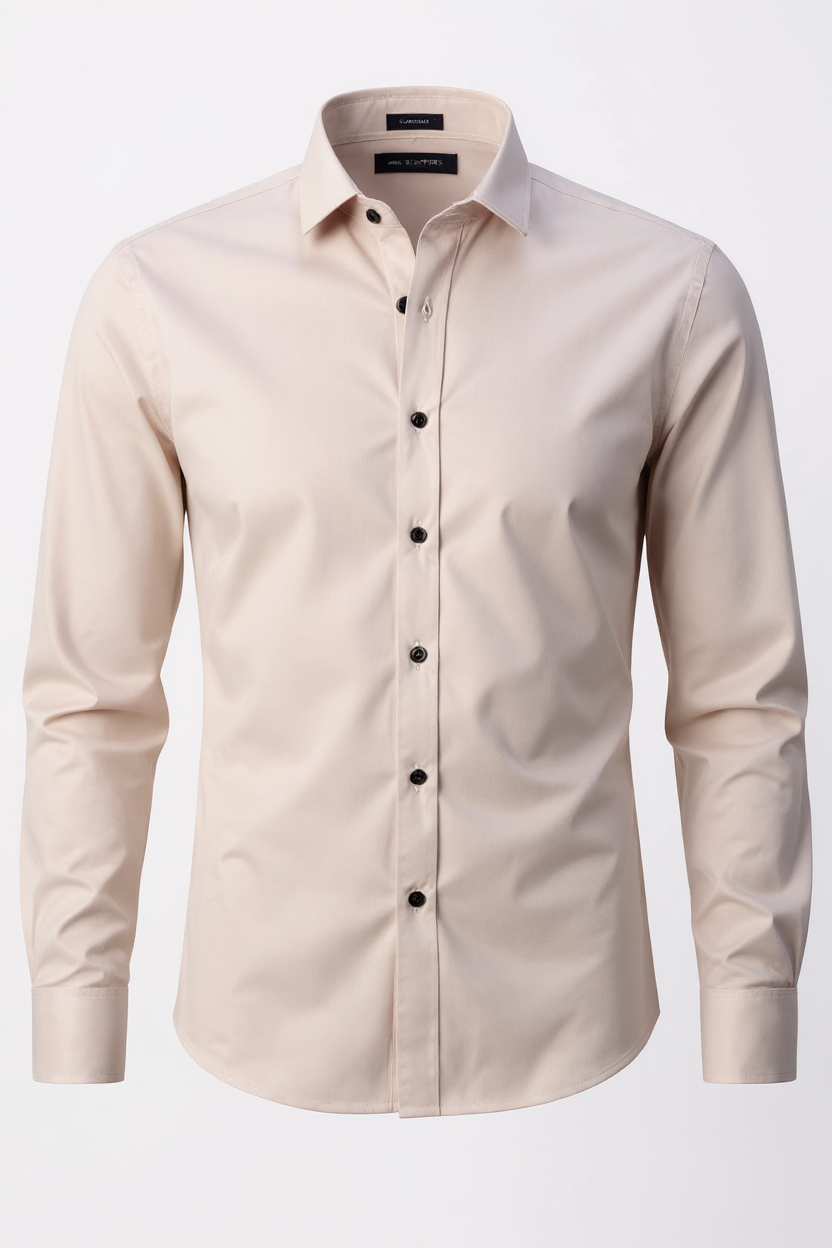 Long Sleeve Stretch Shirt for Men - Khaki