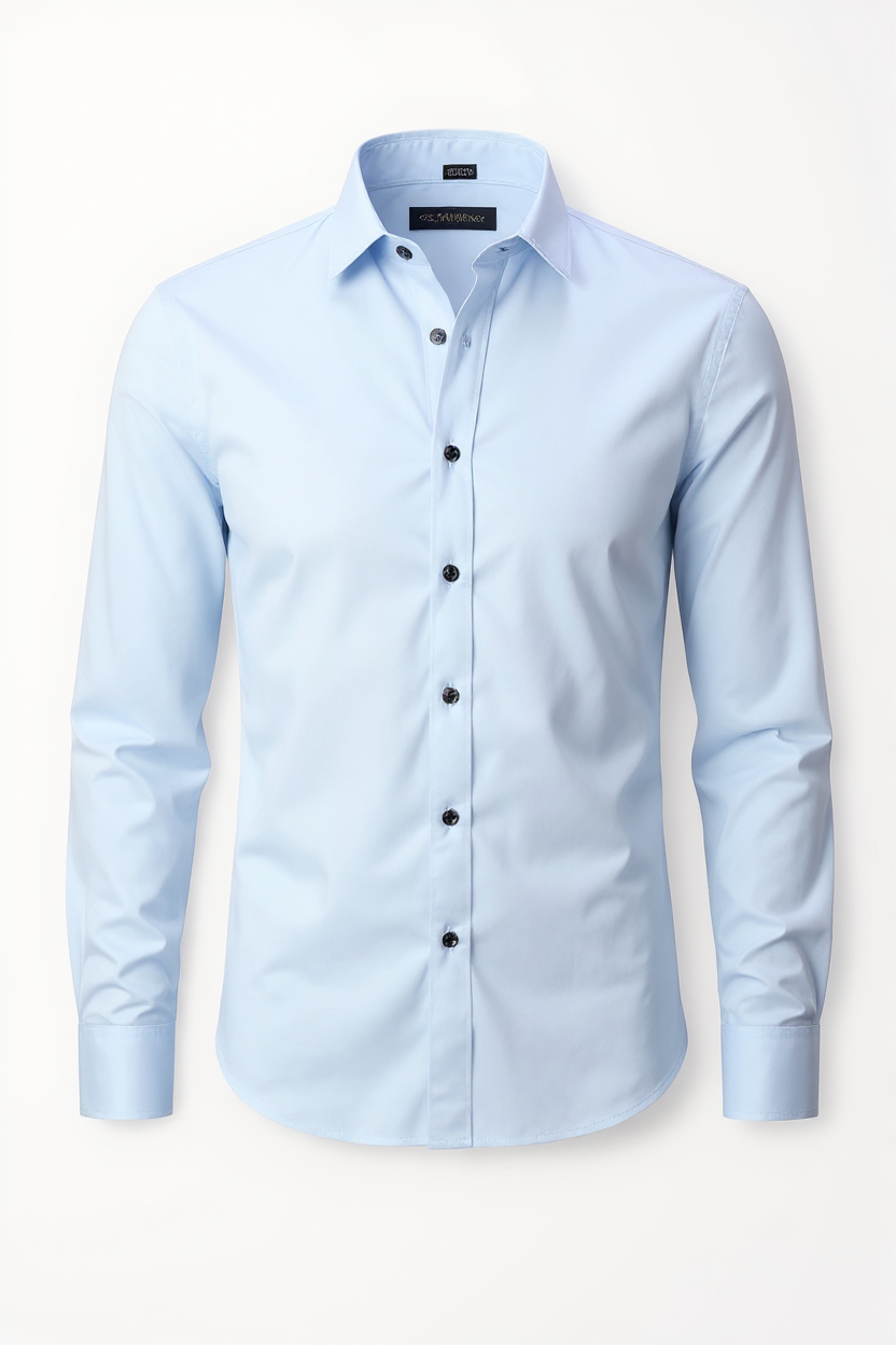 Long Sleeve Stretch Shirt for Men - Light Blue