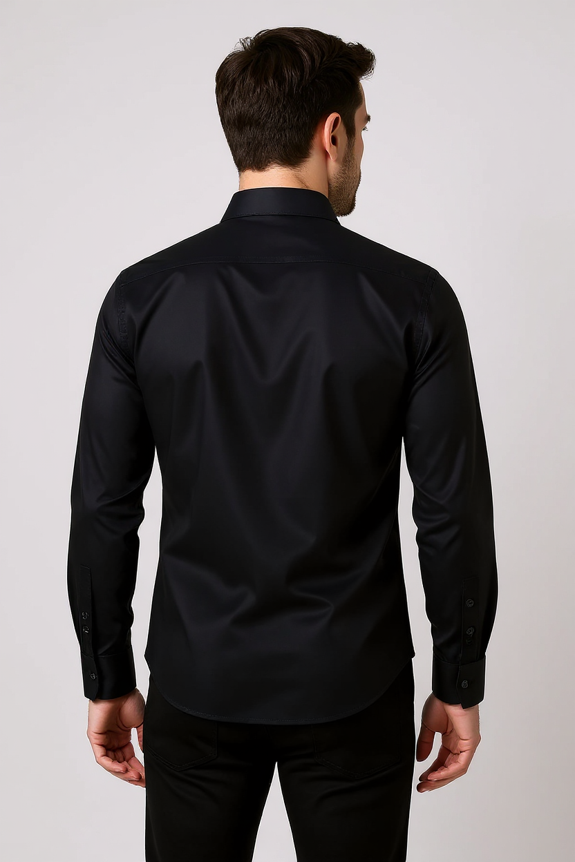 Long Sleeve Stretch Shirt for Men - Navy