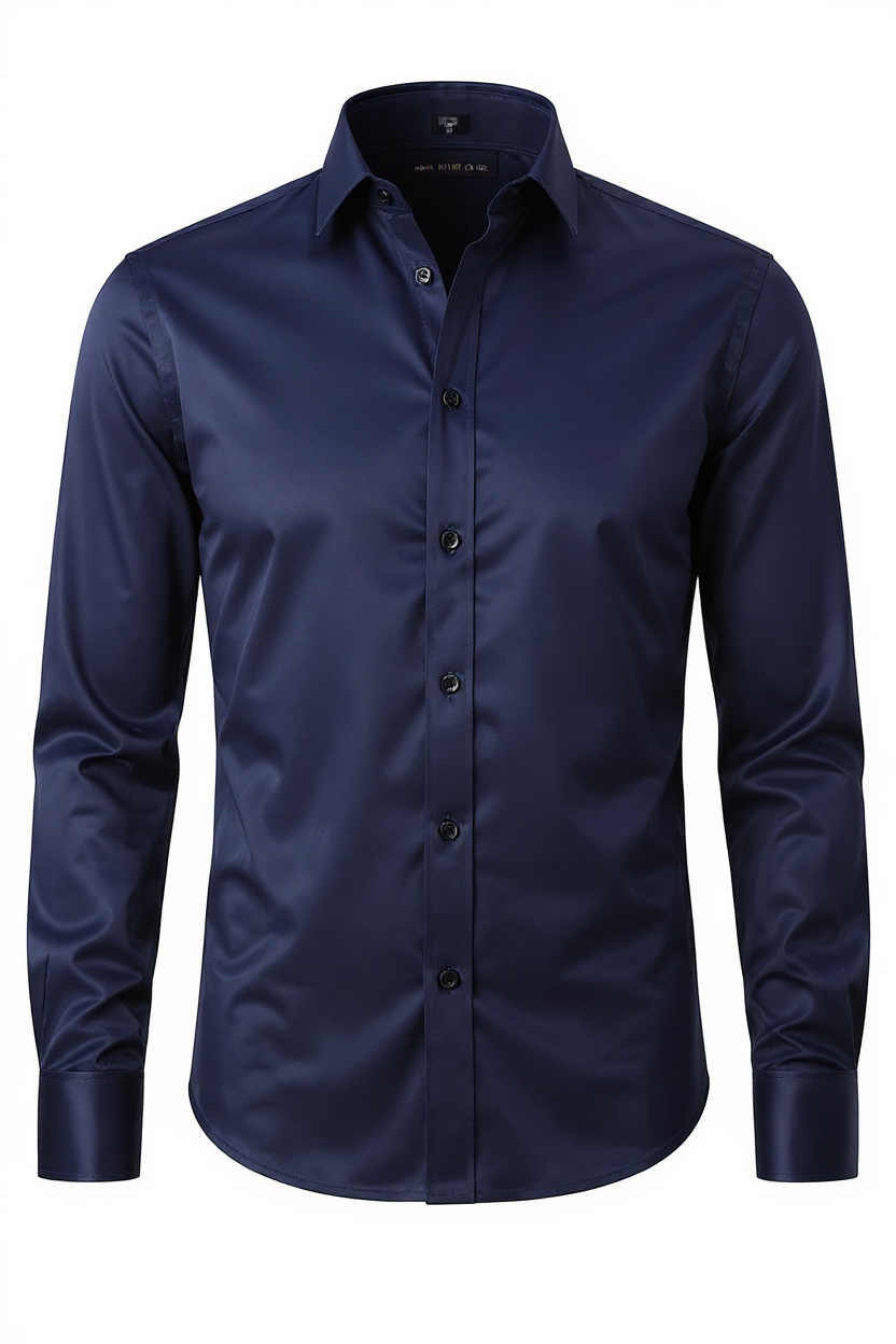 Long Sleeve Stretch Shirt for Men - Navy