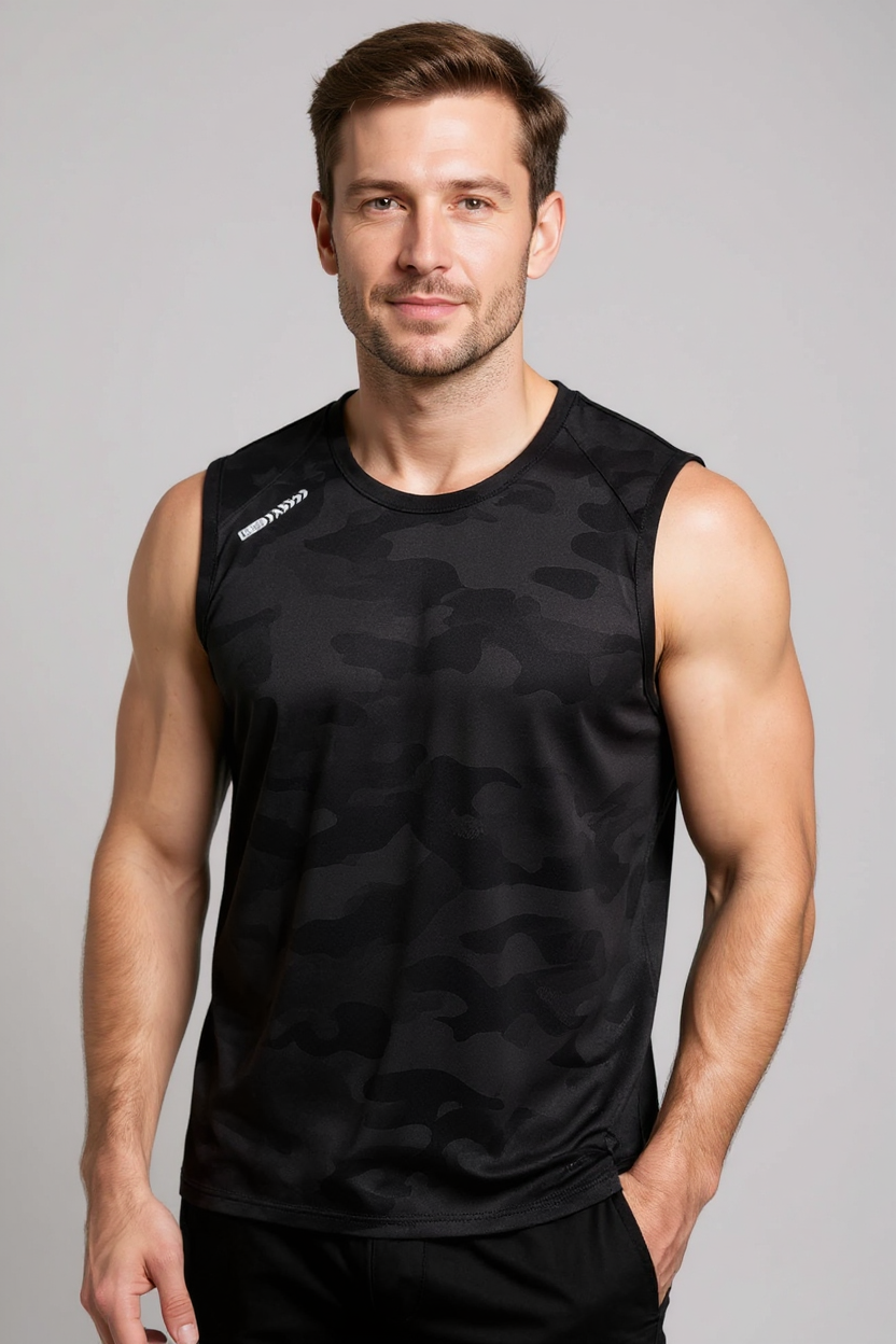 Mesh Training Tank for Men - Black