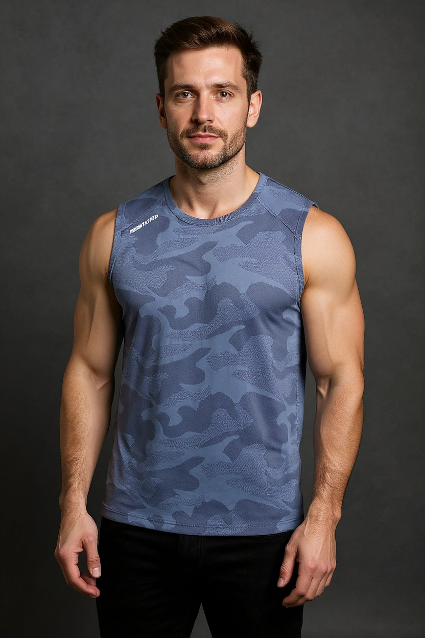 Mesh Training Tank for Men - Blue
