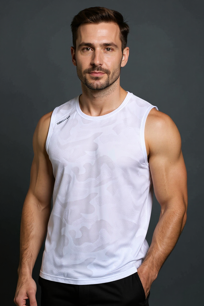 Mesh Training Tank for Men - White