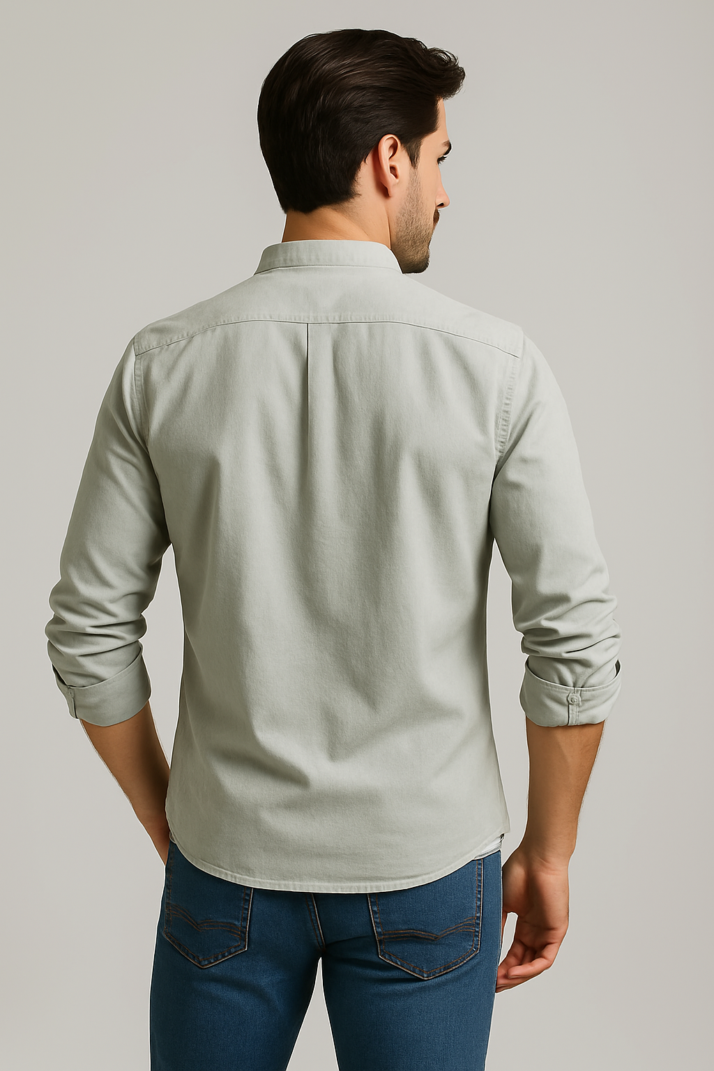 Minimalist Short Sleeve Shirt for Men - Grey