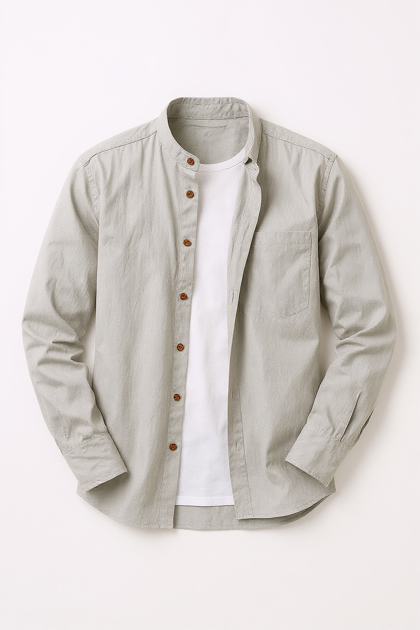 Minimalist Short Sleeve Shirt for Men - Grey