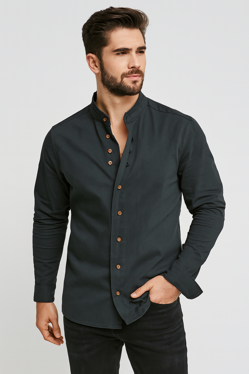 Minimalist Short Sleeve Shirt for Men - Navy