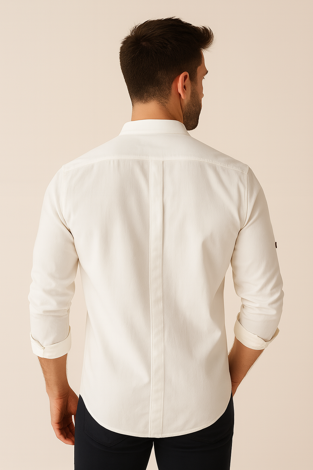 Minimalist Short Sleeve Shirt for Men - White