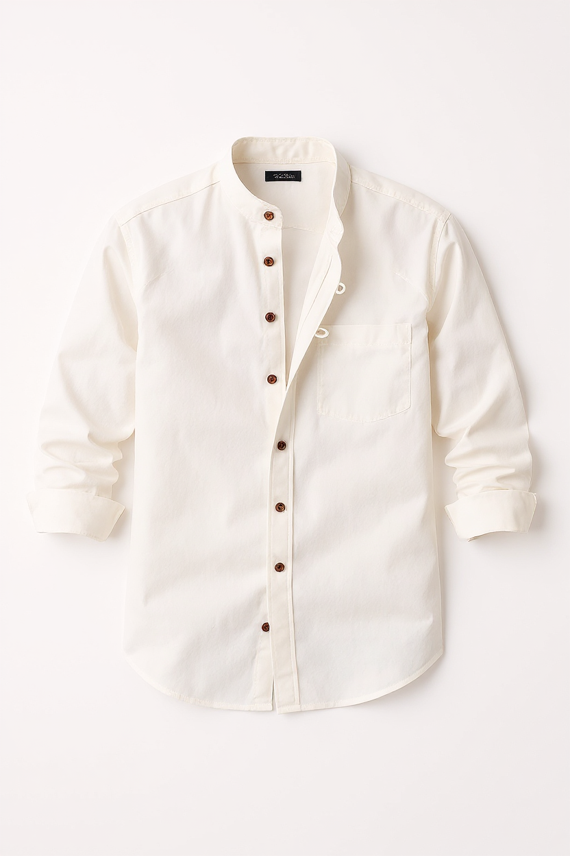 Minimalist Short Sleeve Shirt for Men - White