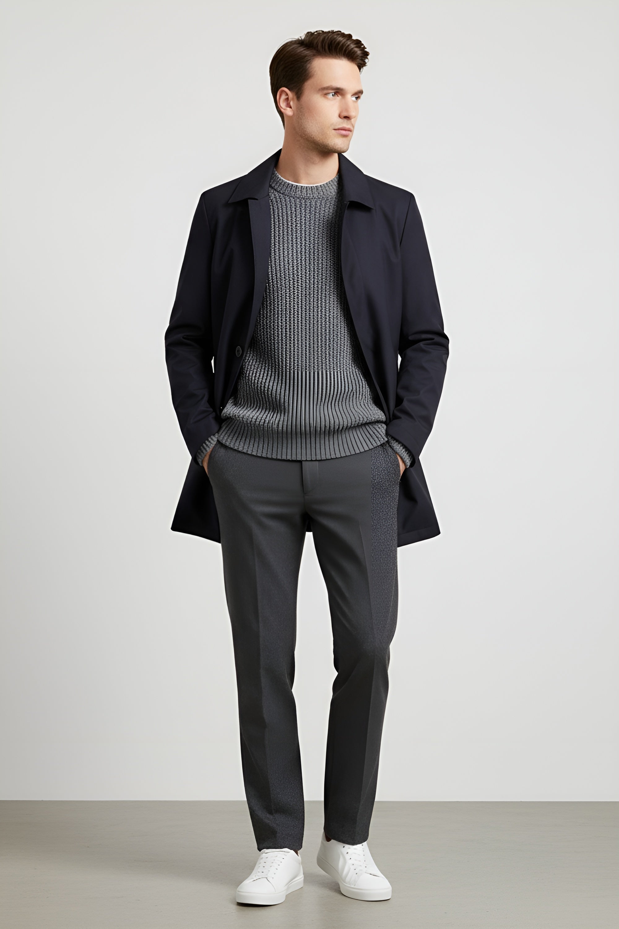 Modern Men’s Overcoat - Blue