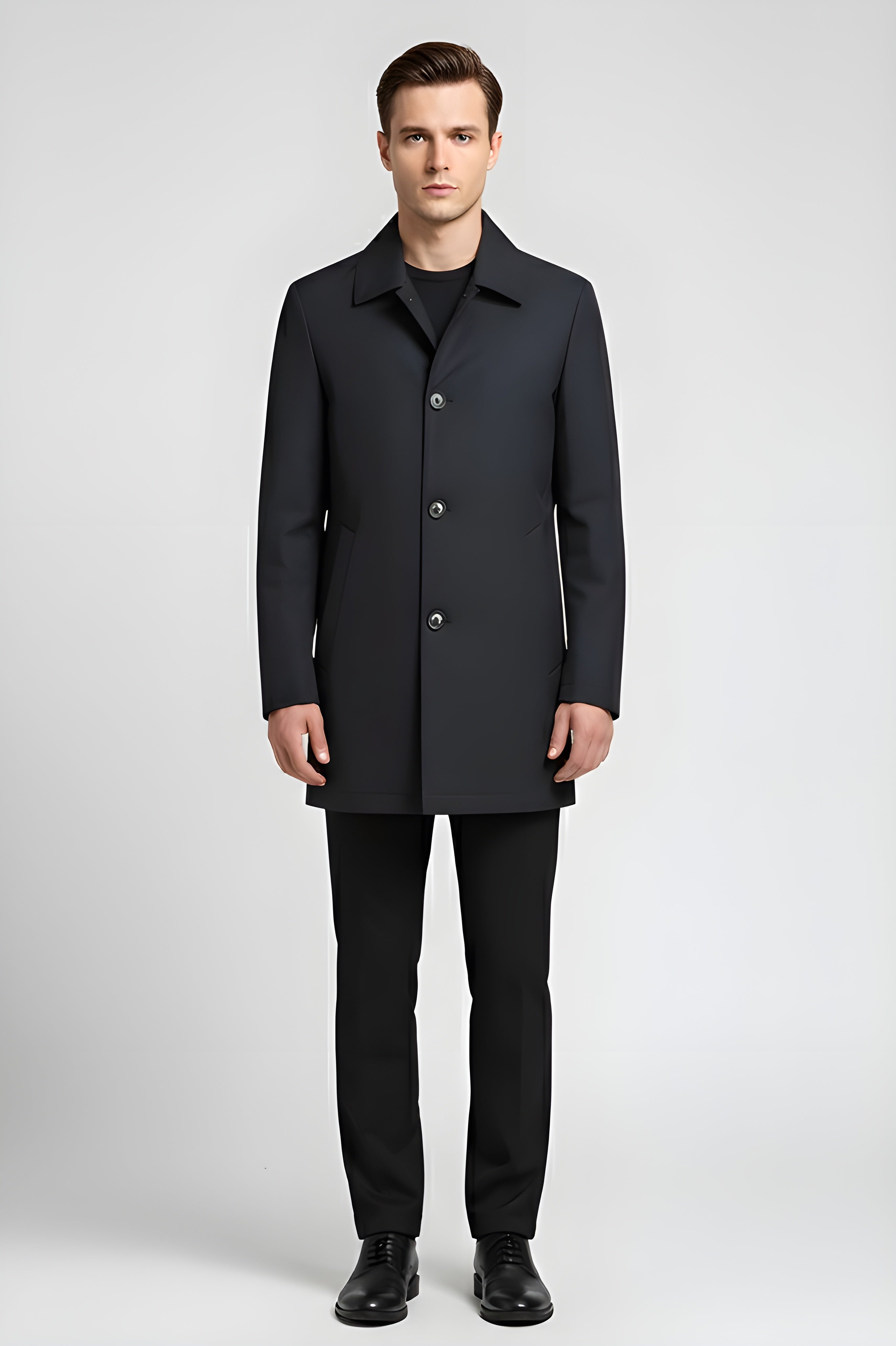 Modern Men’s Overcoat - Navy