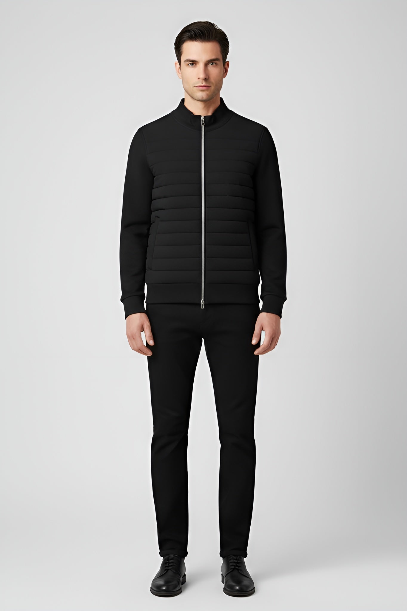 Modern Men’s Quilted Jacket - Black