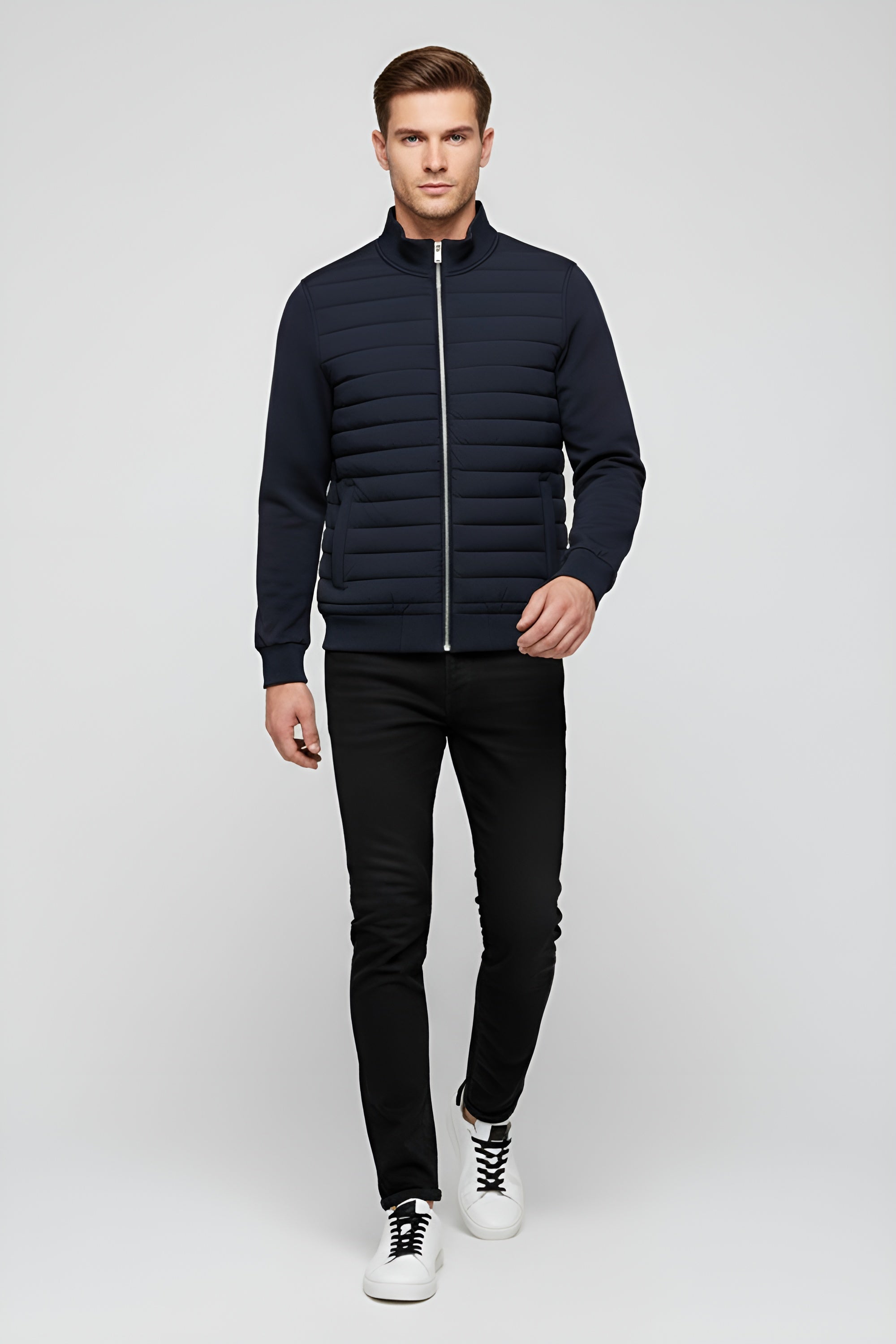 Modern Men’s Quilted Jacket - Navy