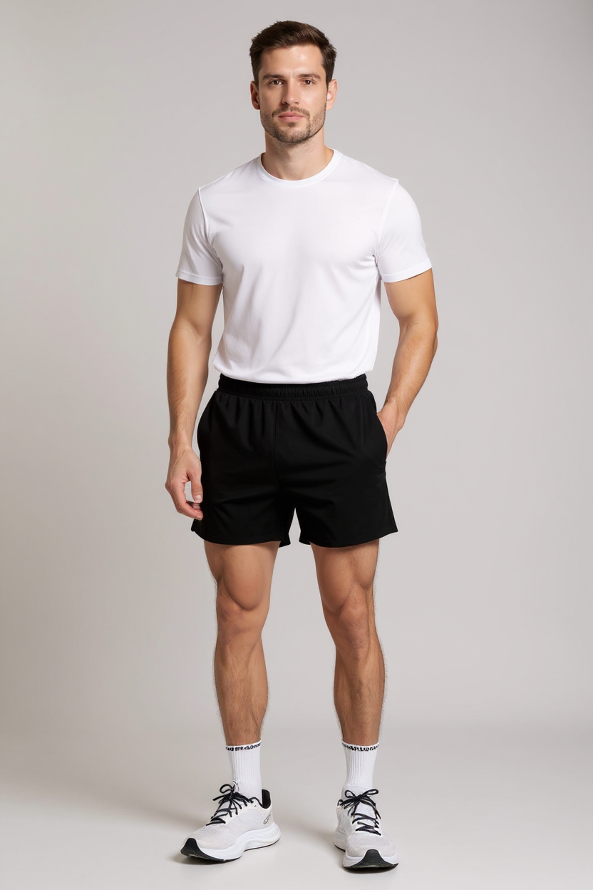 Quick-Dry Training Shorts for Men - Black