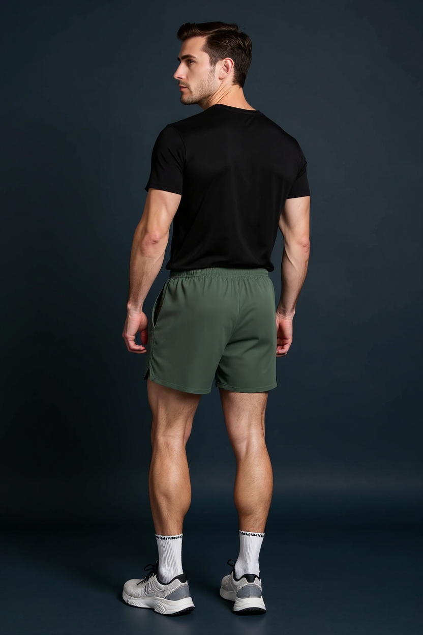 Quick-Dry Training Shorts for Men - Green