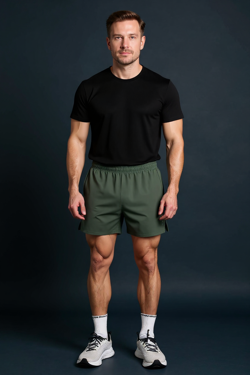 Quick-Dry Training Shorts for Men - Green