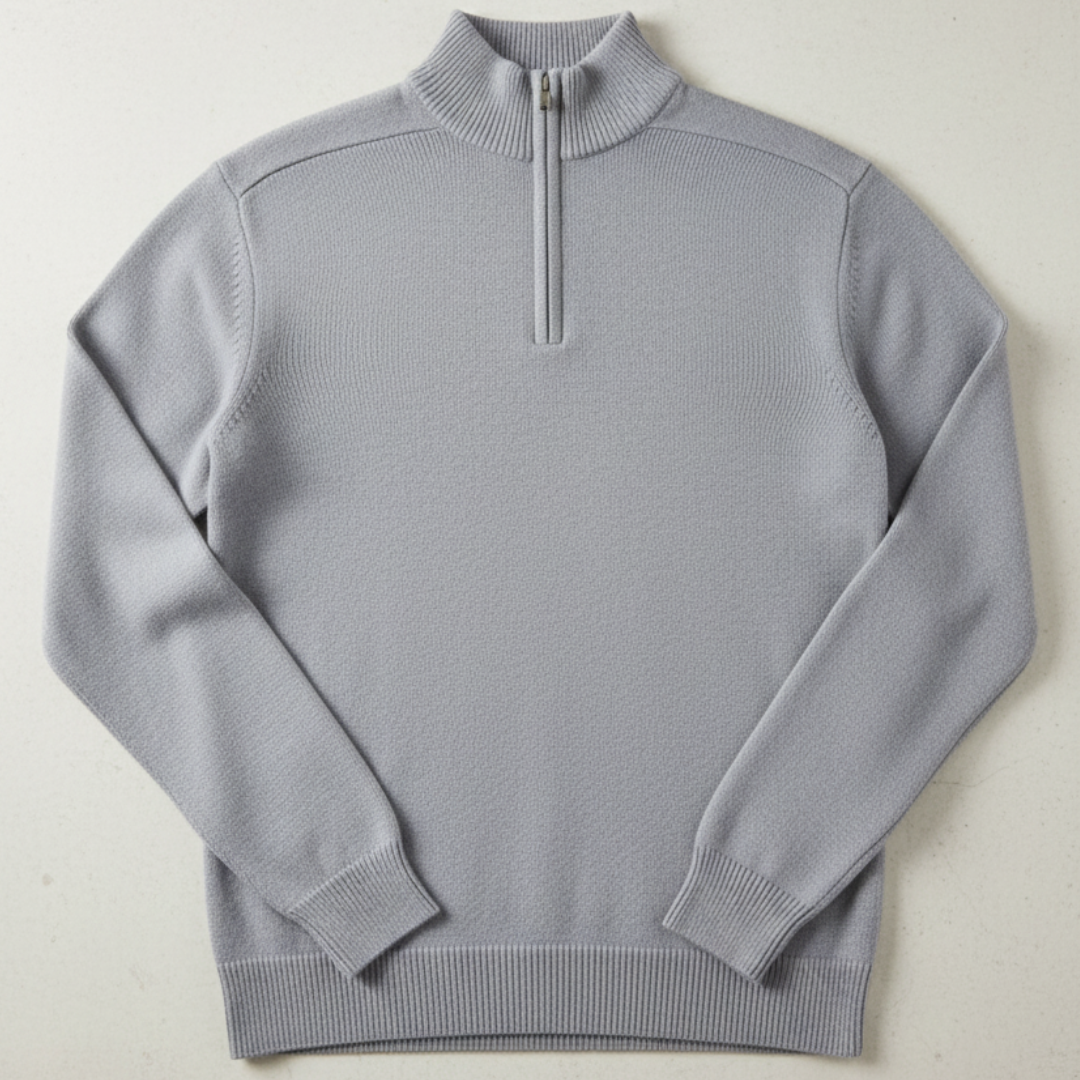 Refined Men’s Half Zip Up Jumper - Grey